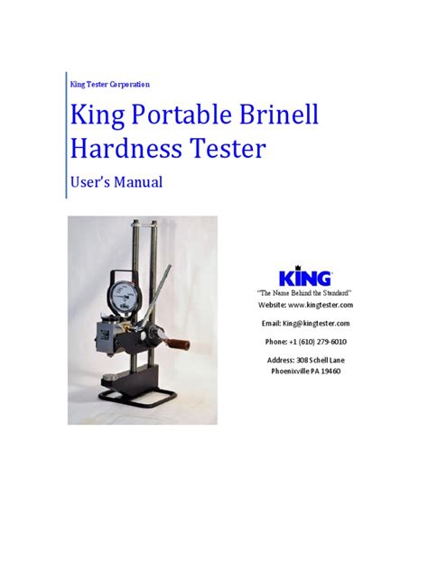 king hardness tester|king hardness tester manual.